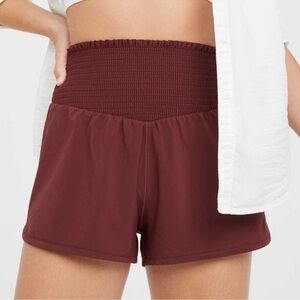 Aerie Women's OFFLINE Real Me Smocked Running Shorts in Royal Berry